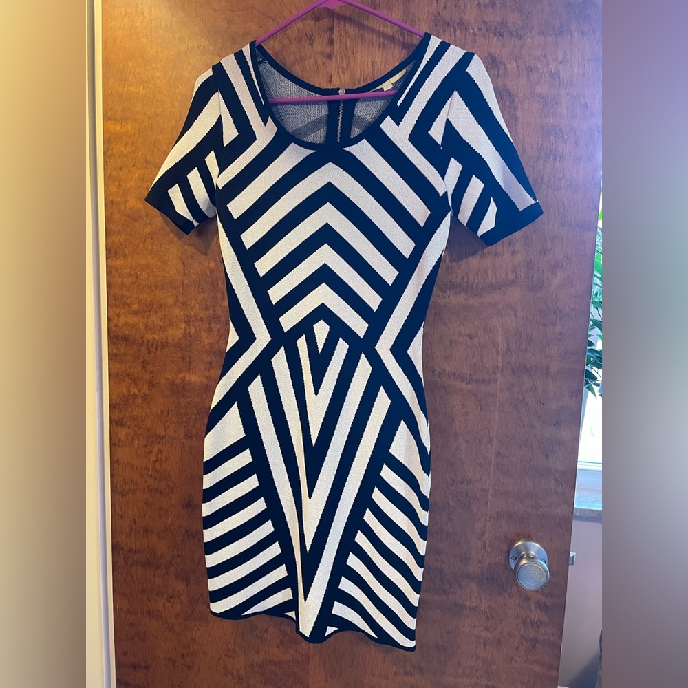 Black and white dress with tags